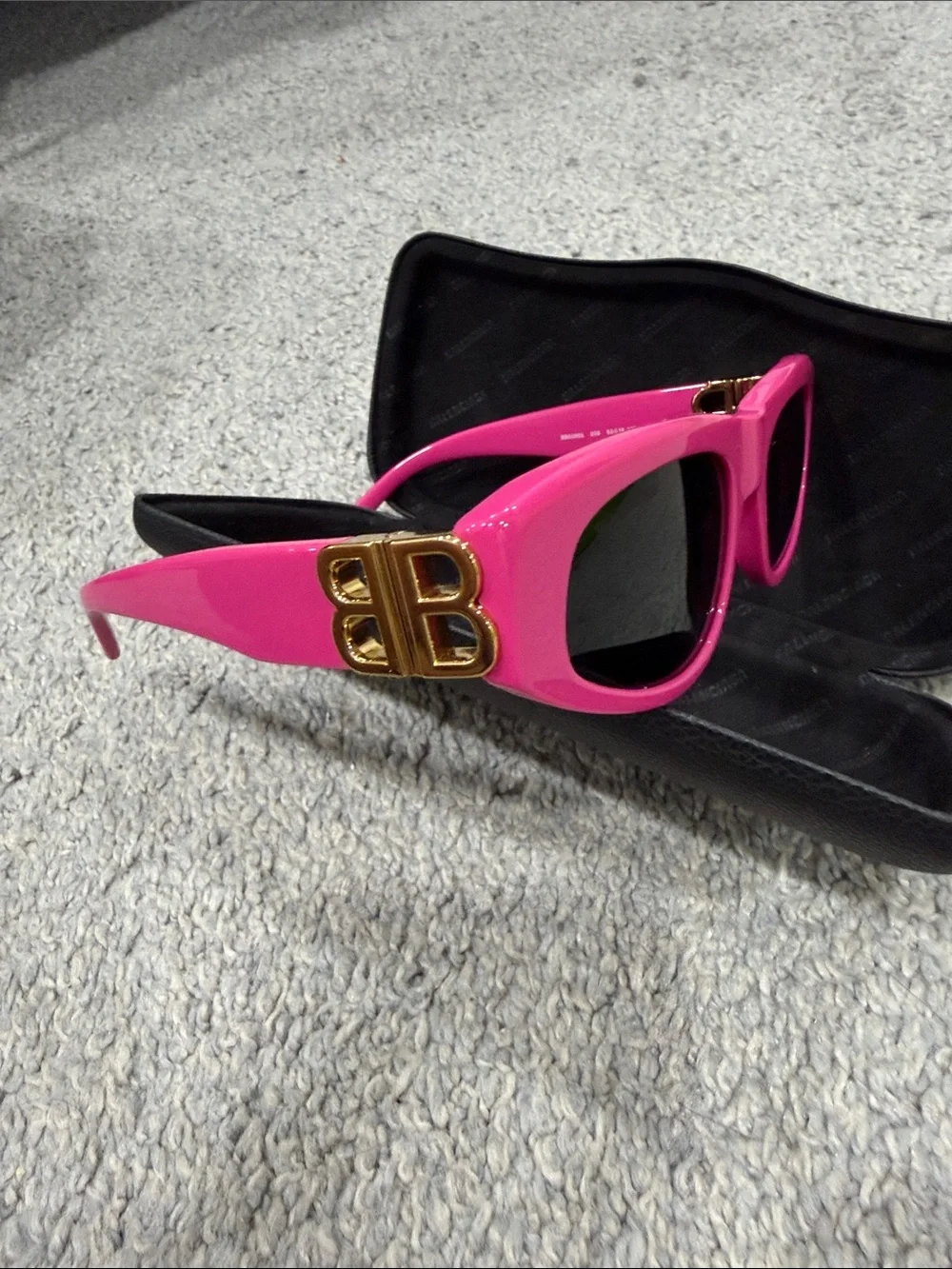 Balenciaga Hot Pink Slim Cat-Eye Sunglasses D Frame Dynasty
